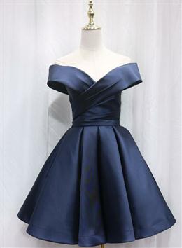 Picture of Pretty Satin Sweetheart  Bridesmaid Dresses, Off Shoulder Short Formal Dresses